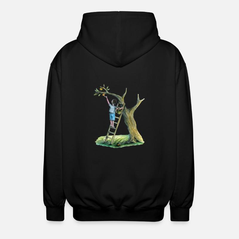 Apfelbaum - Unisex Kapuzenjacke - Schwarz