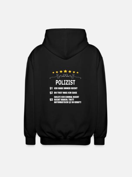 POLIZIST - Unisex Kapuzenjacke - Schwarz