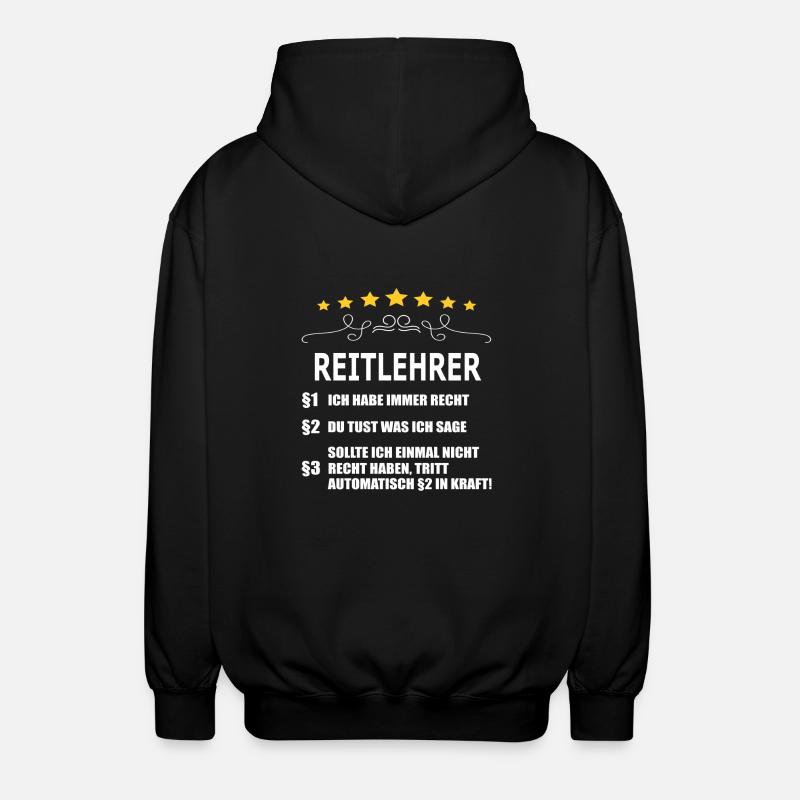 REITLEHRER - Unisex Kapuzenjacke - Schwarz