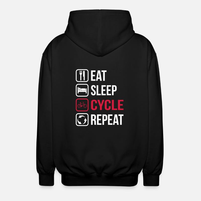 Eat Sleep Cycle Repeat - Unisex Hooded Jacket - black