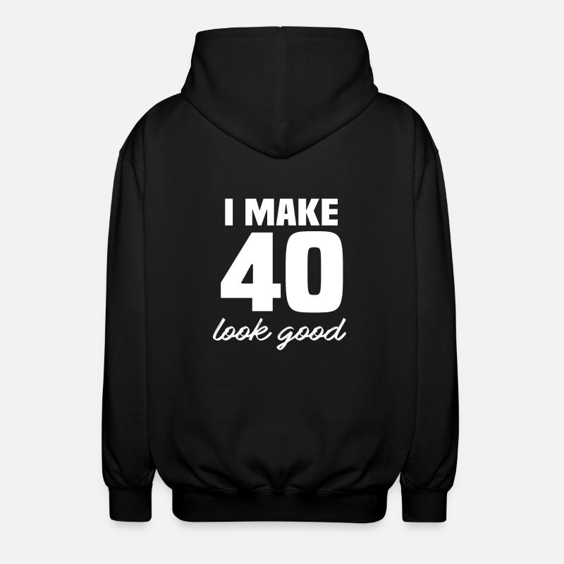 40 years - Unisex Hooded Jacket - black