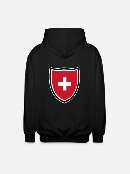 Schweiz - Unisex Kapuzenjacke - Schwarz
