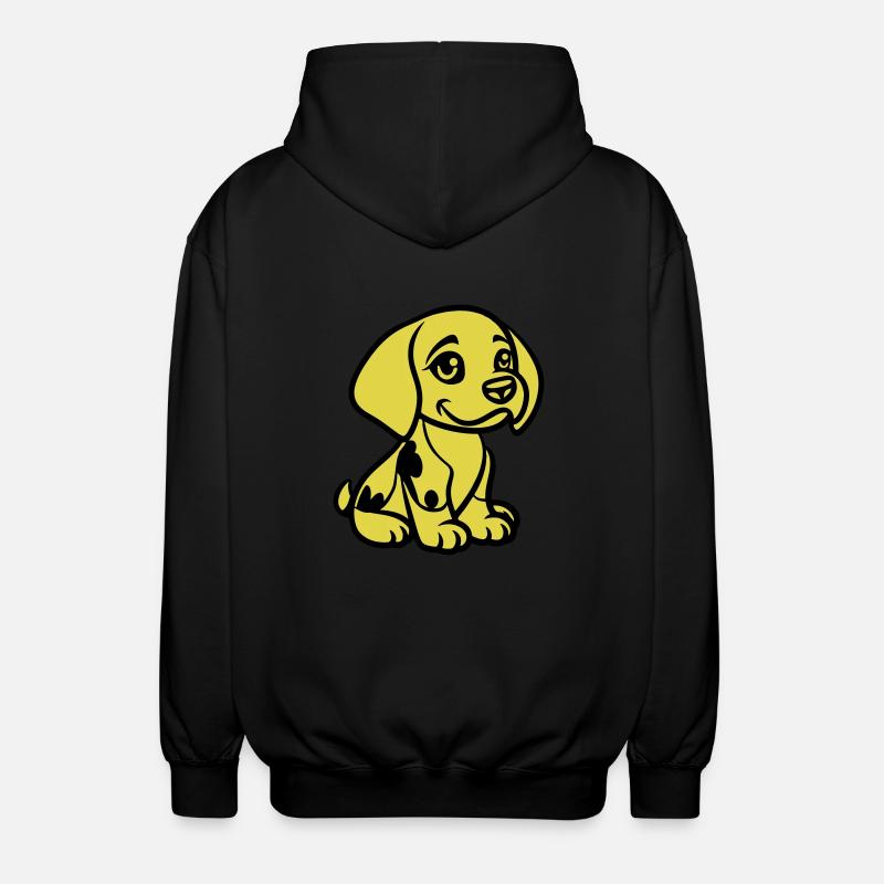 Bande dessinée d’animaux de chien - Veste à capuche unisexe - noir