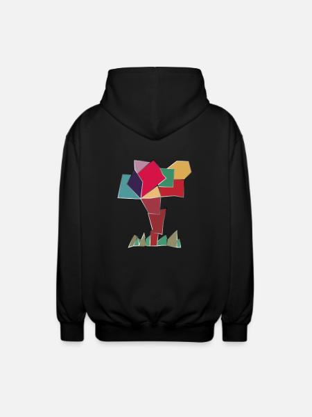 Happy tree - Unisex Hooded Jacket - black