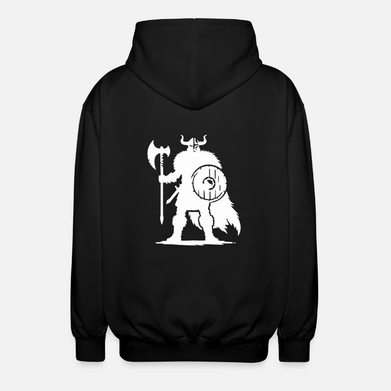 wikinger warrior - Unisex Kapuzenjacke - Schwarz
