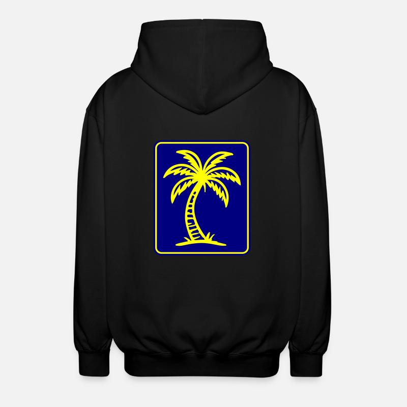 Palm Tree Icon - Unisex Hooded Jacket - black