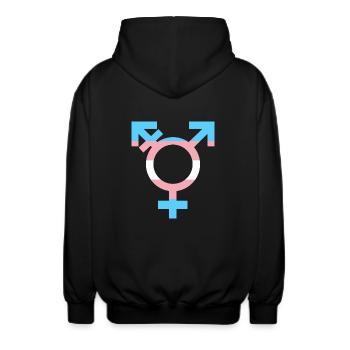 Transgender-Symbol - Unisex Kapuzenjacke - Schwarz - Hinten - AI Model Male 185 light (185cm)