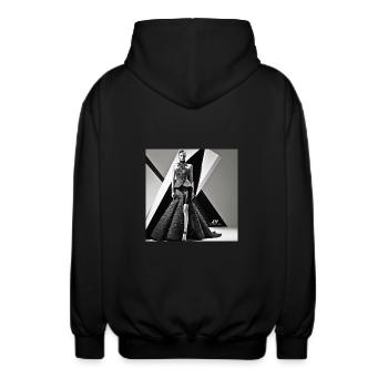 Timeless Glamour - Unisex Kapuzenjacke - Schwarz - Hinten - AI Model Male 185 light (185cm)