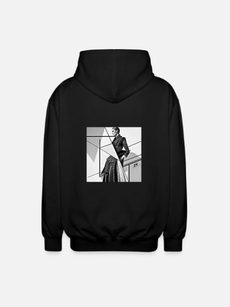 Geometric Elegance - Unisex Hooded Jacket - black