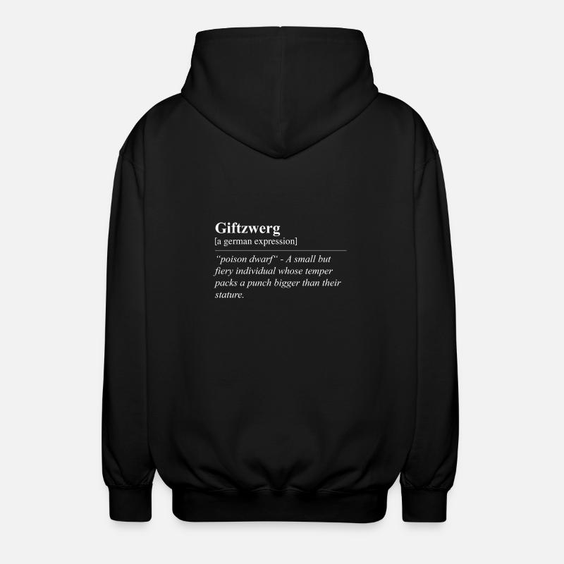 Poison Dwarf Funny German Idiom - Unisex Hooded Jacket - black