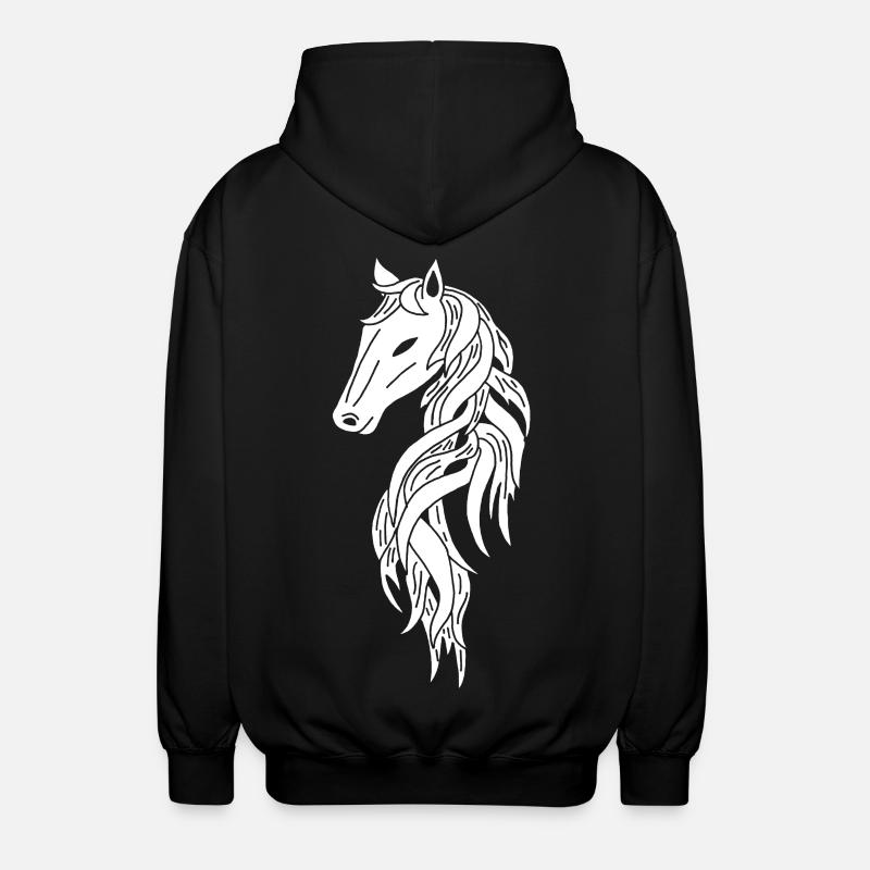 Cheval blanc - Veste à capuche unisexe - noir