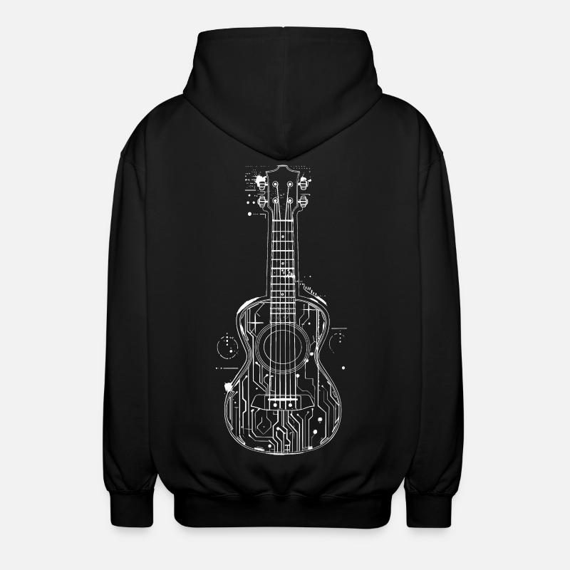 Ukulele Grafik - Unisex Kapuzenjacke - Schwarz