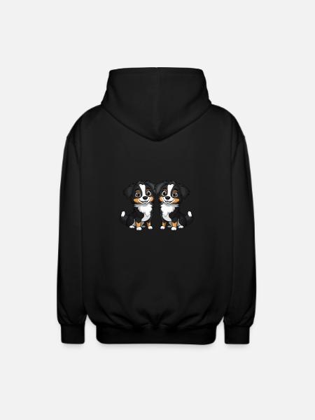 Australian Shepherd Dog Comic - Unisex Hooded Jacket - black
