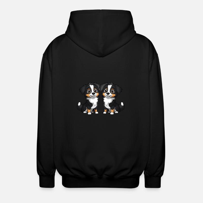 Australian Shepherd Hund Comic - Unisex Kapuzenjacke - Schwarz