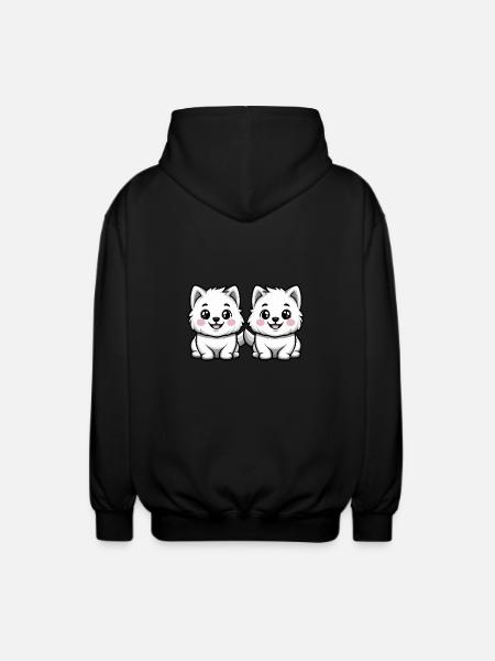 Samoyed Dog Comic - Unisex Hooded Jacket - black