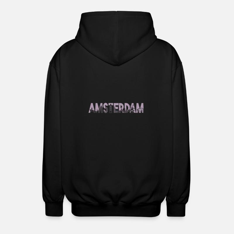 Amsterdam Skyline Silhouette – Urbain - Veste à capuche unisexe - noir