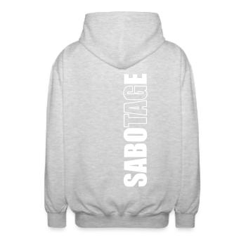 Sabotage Tag - Unisex Kapuzenjacke - Hellgrau meliert - Hinten - AI Model Male 185 light (185cm)