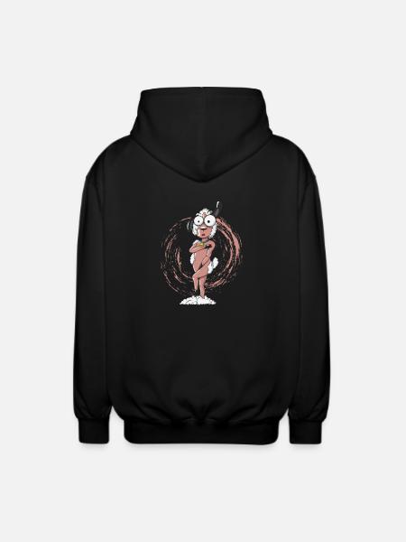 naked sheared sheep - Unisex Hooded Jacket - black