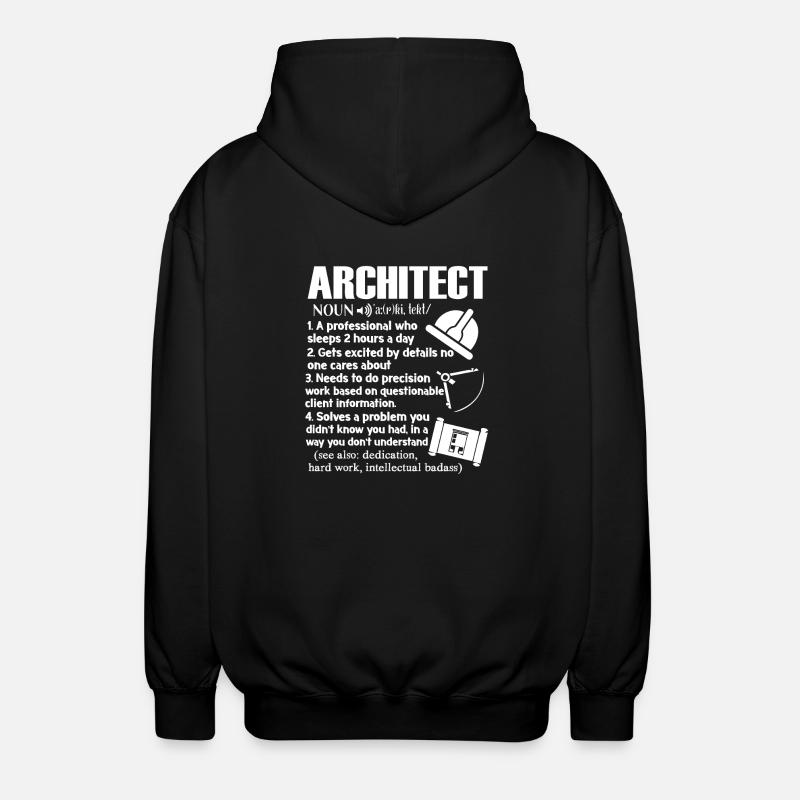 Définition d'architecte - Veste à capuche unisexe - noir