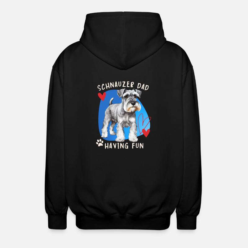 Schnauzer, Schnauzer-Terrier, Schnauzer-papa Dire - Veste à capuche unisexe - noir