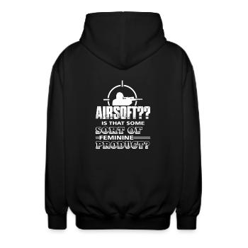 Airsoft Airsoft Soft Of Feminine Product - Unisex Hooded Jacket - black - Back - AI Model Male 185 light (185cm)