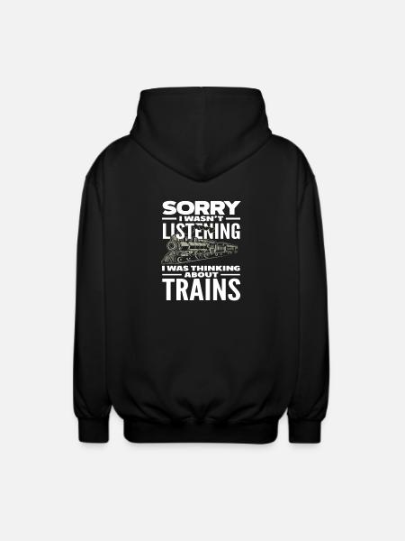 Désolé, j’ai pensé aux trains - Veste à capuche unisexe - noir