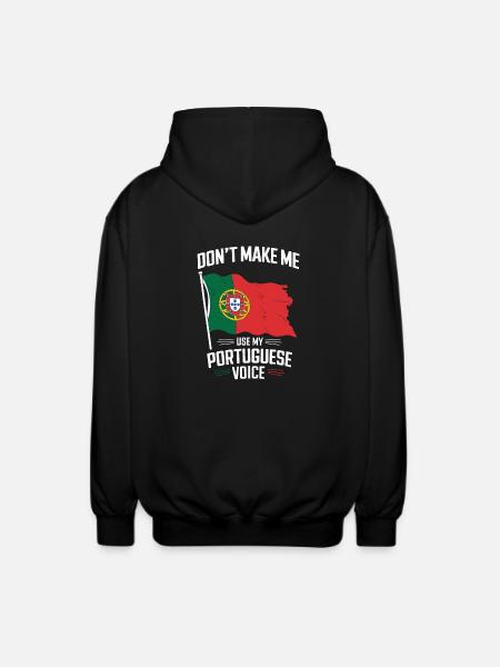 Portuguese Voice - Unisex Hooded Jacket - black