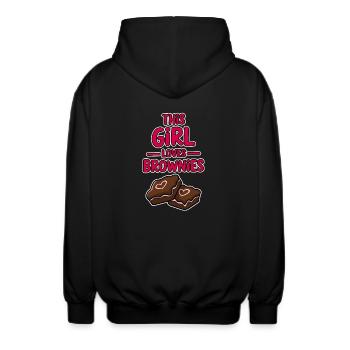 Brownies Dire Fille Drôle Brownie Cadeau - Veste à capuche unisexe - noir - Dos - AI Model Male 185 light (185cm)