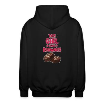 Brownies Dire Fille Drôle Brownie Cadeau - Veste à capuche unisexe - noir - Dos - AI Model Male 185 light (185cm)