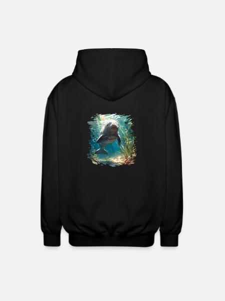 Manatee Dugongs Dugong - Unisex Hooded Jacket - black