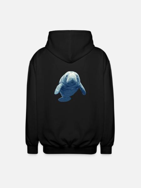Seekuh Manatees Manatee - Unisex Hooded Jacket - black