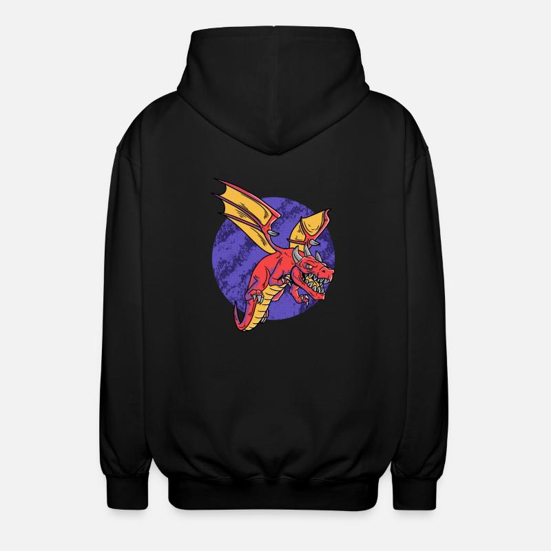 Fantasy RPG Dragons Magic Dungeon - Unisex Hooded Jacket - black