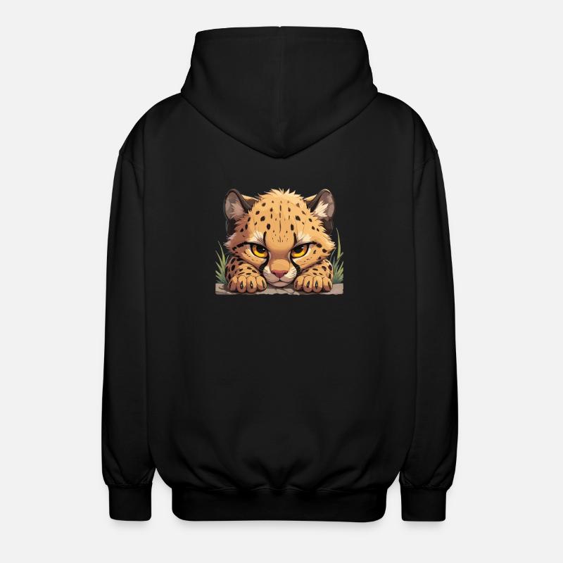Cheetah Geparde Gepard - Unisex Kapuzenjacke - Schwarz