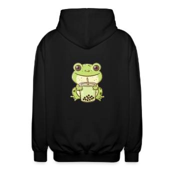 Thé à bulles Boba BubbleTea Kawaii Japan Tea Kpop - Veste à capuche unisexe - noir - Dos - AI Model Male 185 light (185cm)