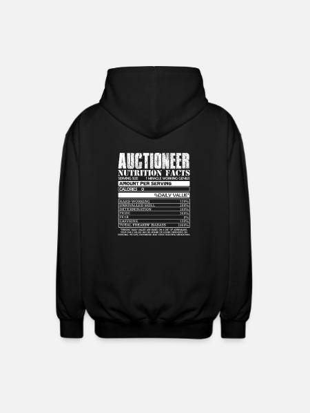 Auctioneer Auctioneer Nutrition Facts - Unisex Hooded Jacket - black