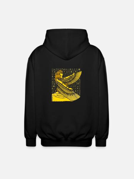 Hieroglyphs Isis Egyptian Mythology - Unisex Hooded Jacket - black