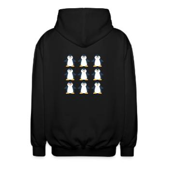 Nine Penguins Pingouin oiseau de mer arctique - Veste à capuche unisexe - noir - Dos - AI Model Male 185 light (185cm)