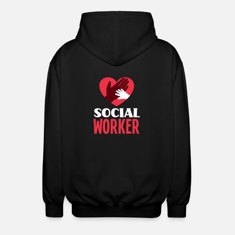 Soziale Arbeit Herz Hand - Unisex Kapuzenjacke - Schwarz