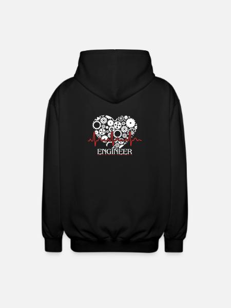 Engineer Engineer Heartbeat - Unisex Hooded Jacket - black