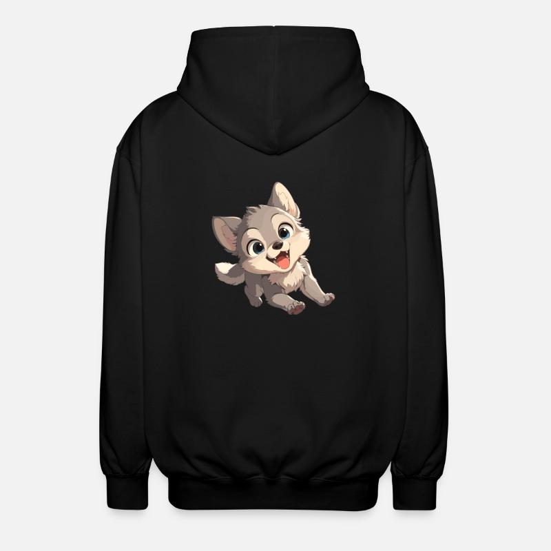 Wölfe Wolf - Unisex Kapuzenjacke - Schwarz