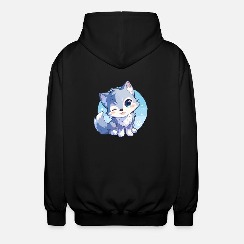 Wölfe Wolf - Unisex Kapuzenjacke - Schwarz