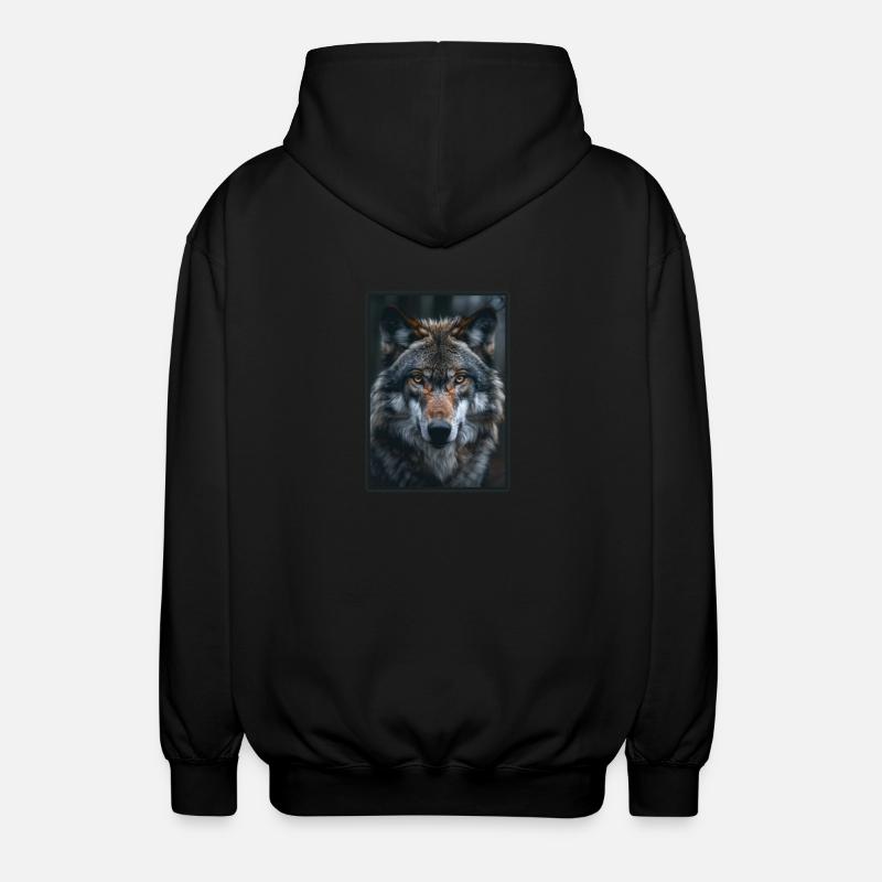 Wolves Wolf - Unisex Hooded Jacket - black