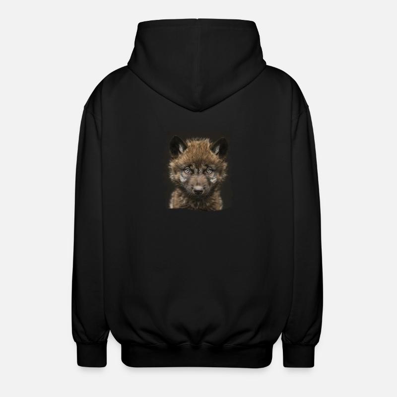 Wolves Wolf - Unisex Hooded Jacket - black