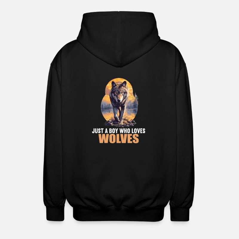 Wölfe Wolf - Unisex Kapuzenjacke - Schwarz