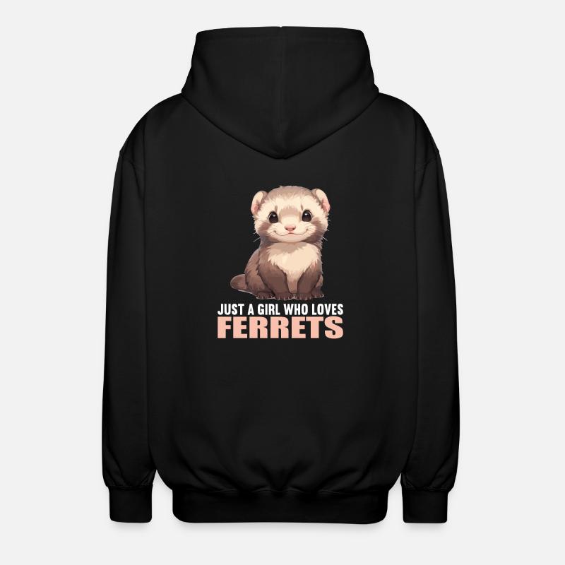 Furet Frettchen - Veste à capuche unisexe - noir
