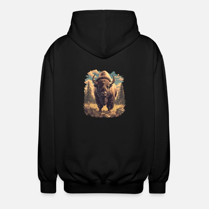 Bisons Bison - Unisex Hooded Jacket - black