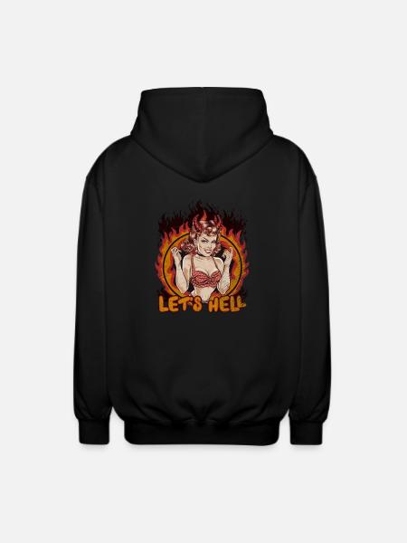 American Pin Up Hell Halloween - Unisex Hooded Jacket - black