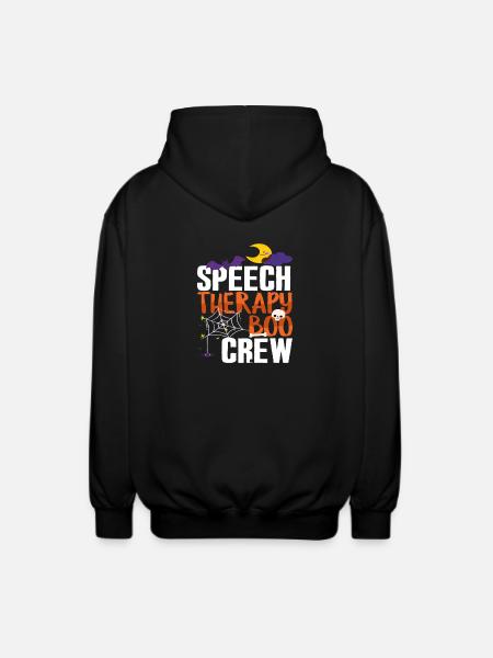 Speech Therapy Boo Crew Halloween - Unisex Hooded Jacket - black