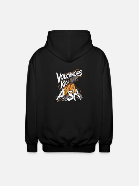 Volcano – Ash, Lava and Fire - Unisex Hooded Jacket - black