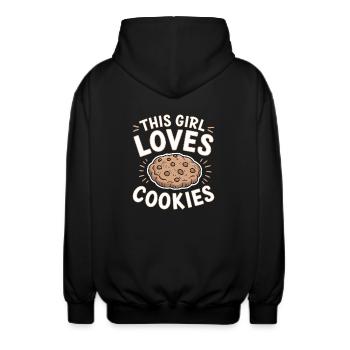 Cookies Saying Chocolate Cookies Funny Cookie Gift - Unisex Hooded Jacket - black - Back - AI Model Male 185 light (185cm)